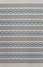 5' X 7' Ivory And Blue Abstract Handmade Indoor Outdoor Area Rug
