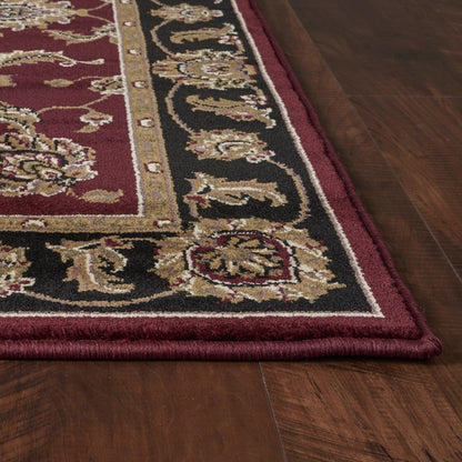 1' X 2' Red Or Black Medieval Inspired Area Rug