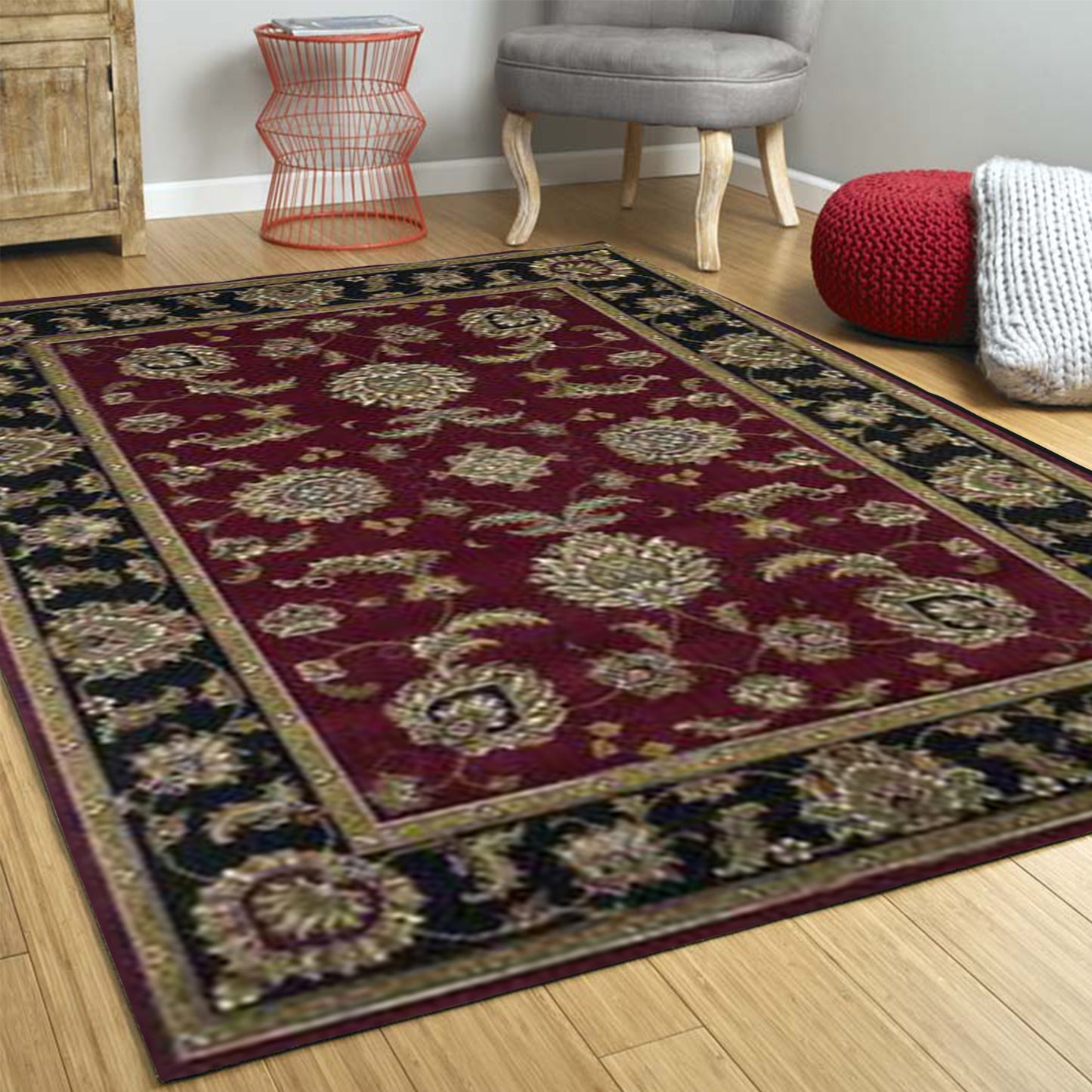 1' X 2' Red Or Black Medieval Inspired Area Rug