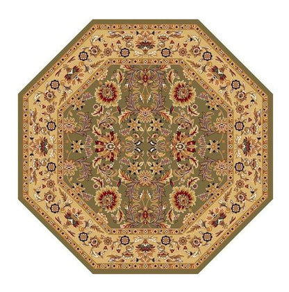 2' X 3' Green Taupe Machine Woven Floral Traditional Indoor Accent Rug