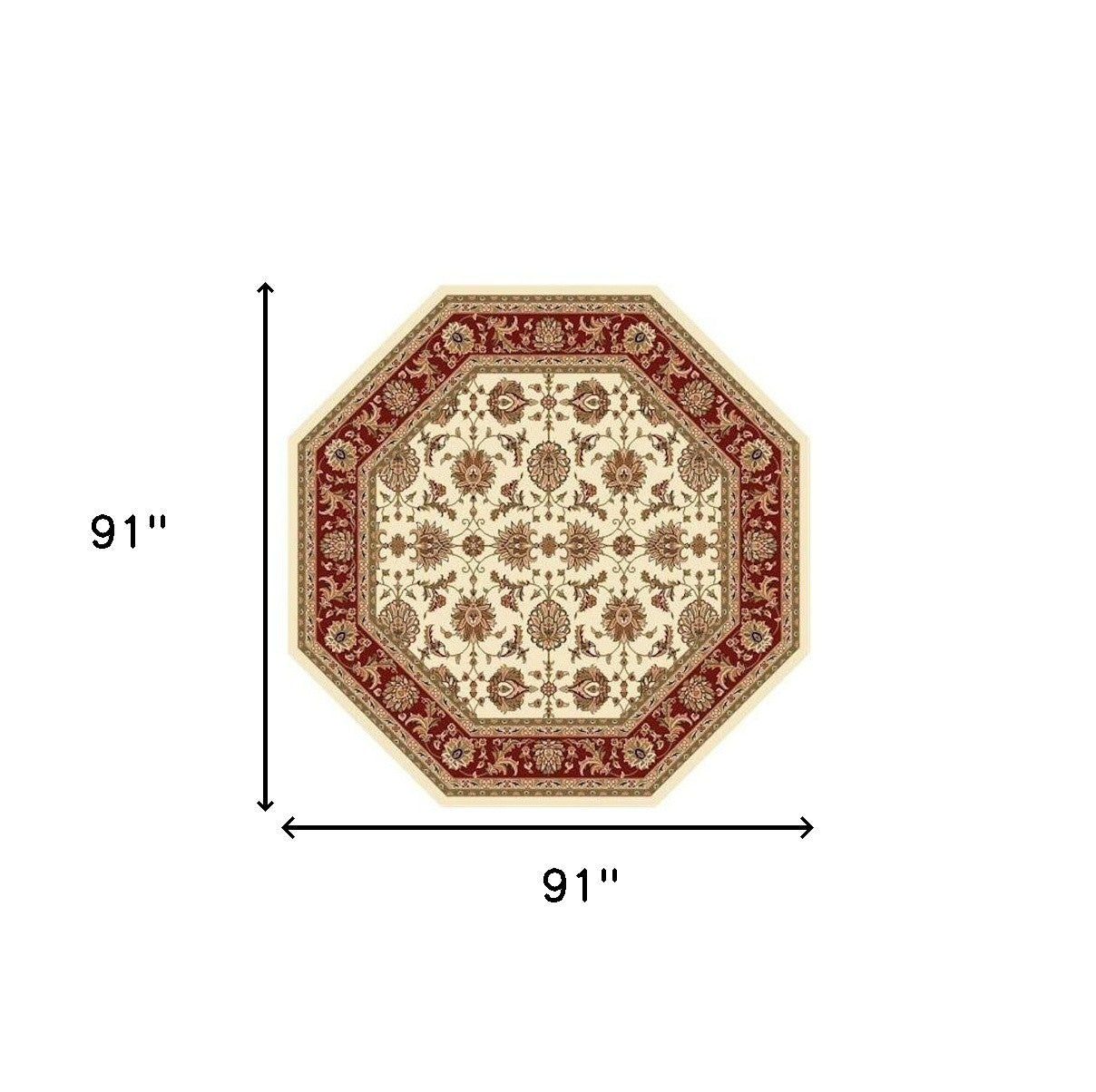 2' X 3' Red Ivory And Brown Floral Medallion Area Rug