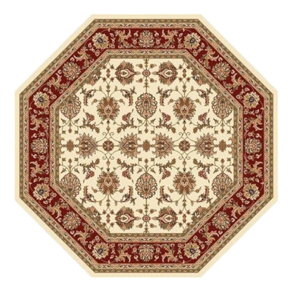 2' X 3' Red Ivory And Brown Floral Medallion Area Rug