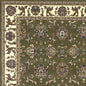 7' Green And Ivory Floral Octagon Rug