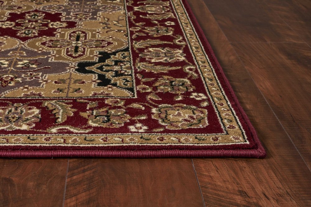 5' X 8' Red Orange And Black Quatrefoil Area Rug