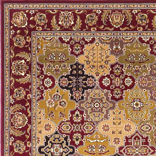 Red Octagon Quatrefoil Area Rug