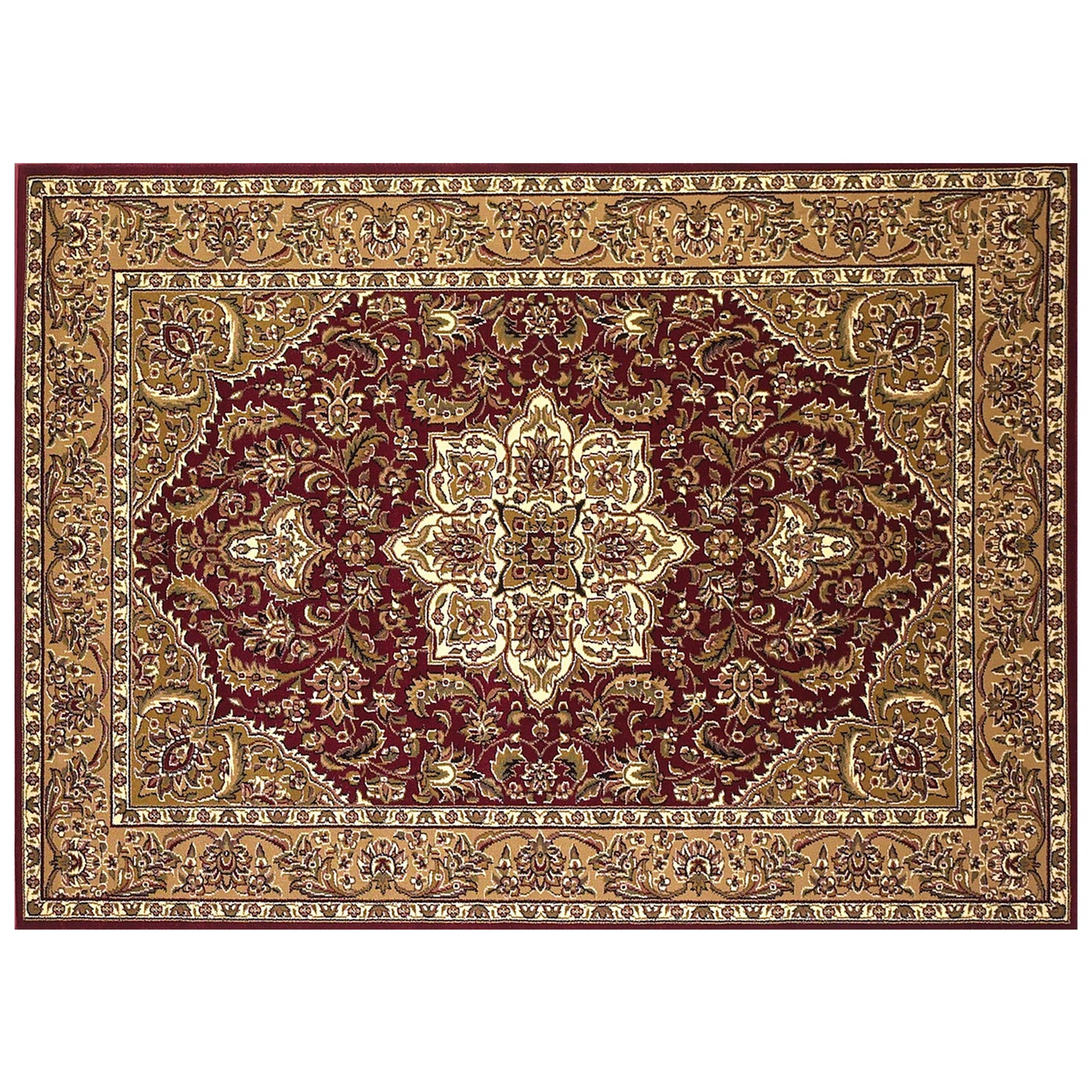 2' X 3' Polypropylene Red Or Beige Accent Rug