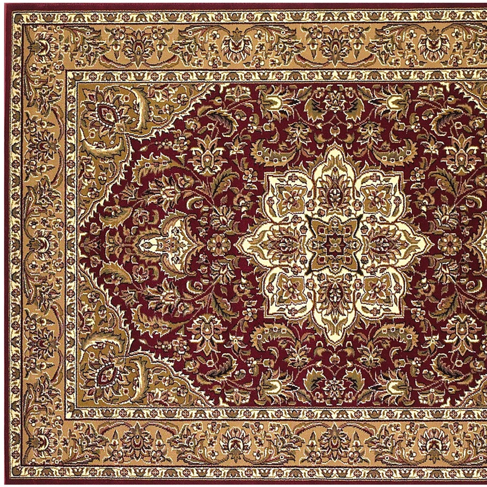 2' X 3' Polypropylene Red Or Beige Accent Rug