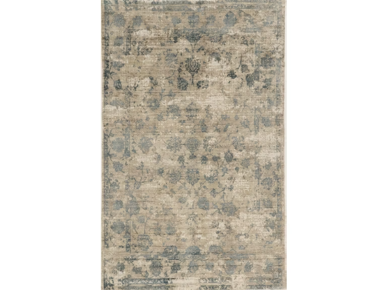 5' X 7'  Viscose Sand Or  Blue Area Rug