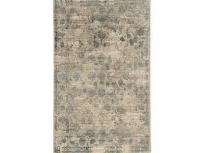 5' X 7'  Viscose Sand Or  Blue Area Rug