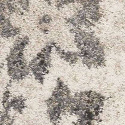 8' X 10' Gray And Tan Floral Distressed Area Rug