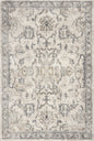 9' X 13' Ivory And Gray Floral Medallion Distressed Area Rug
