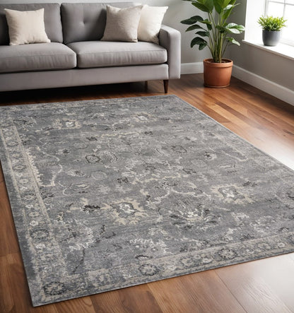7' X 9'  Polypropylene Grey Area Rug