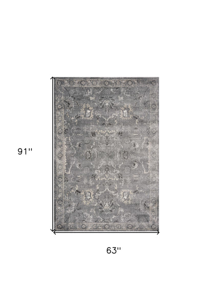 7' X 9'  Polypropylene Grey Area Rug