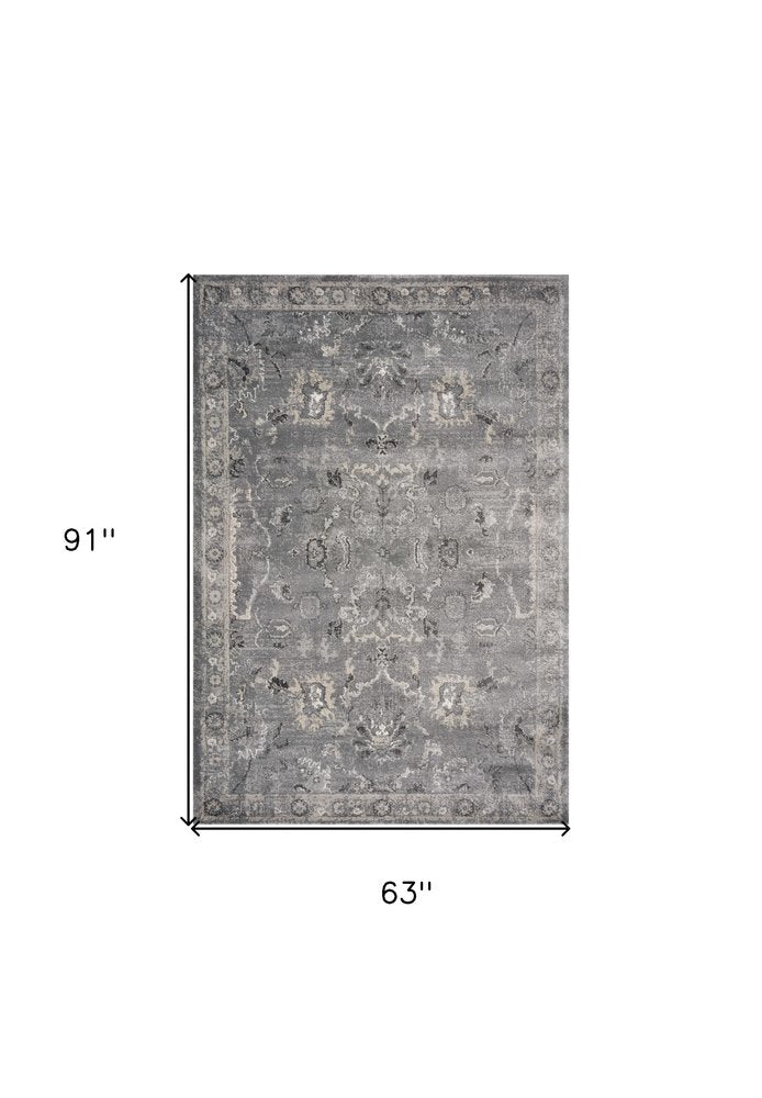 7' X 9'  Polypropylene Grey Area Rug