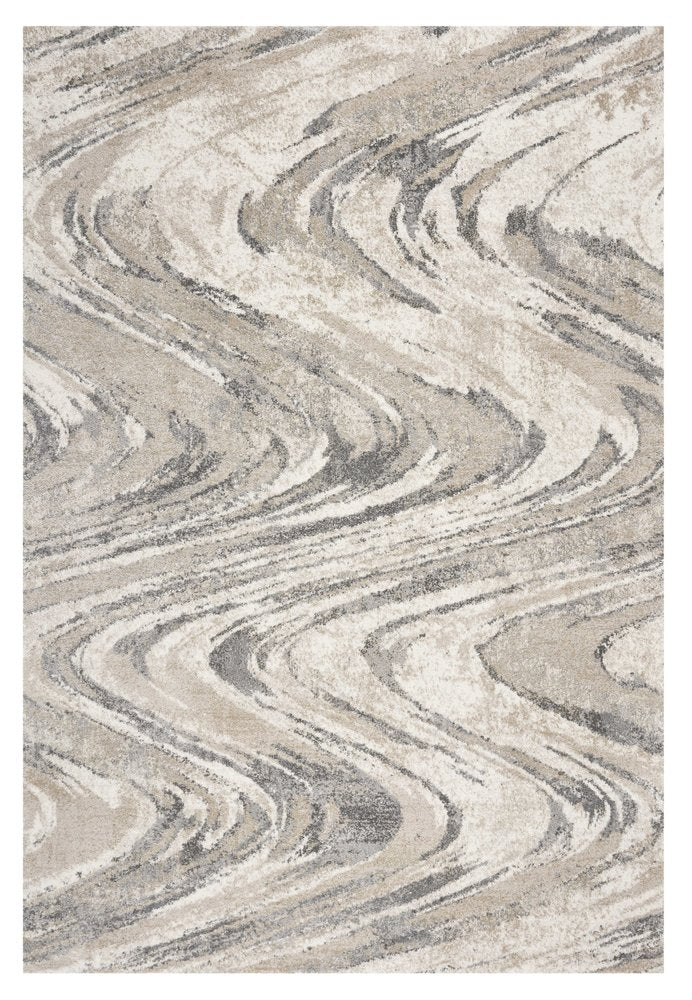 9' X 13' Gray And Tan Abstract Area Rug
