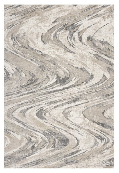 9' X 13' Gray And Tan Abstract Area Rug