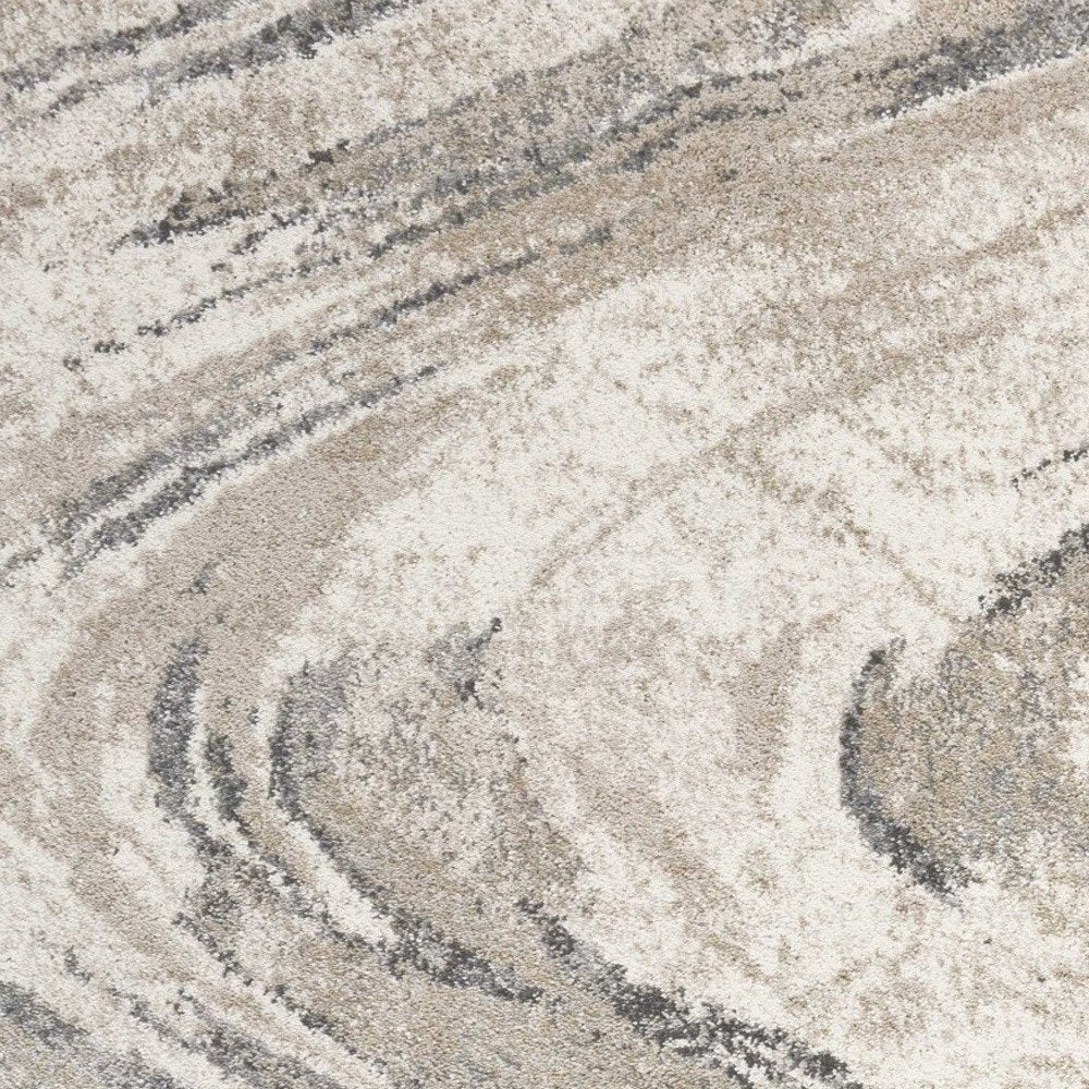 9' X 13' Gray And Tan Abstract Area Rug