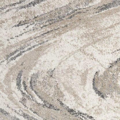 9' X 13' Gray And Tan Abstract Area Rug