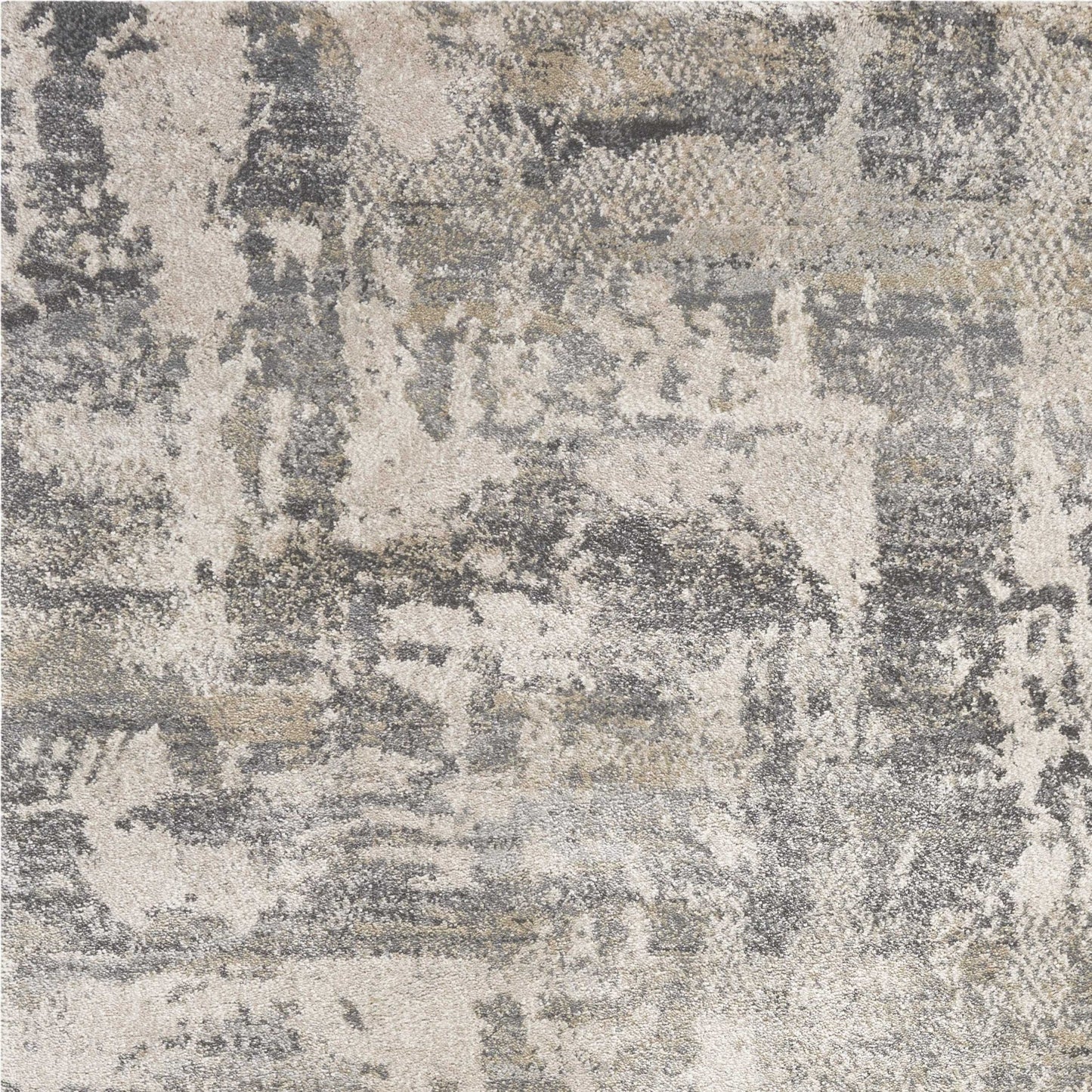 5' X 8' Natural Abstract Brushstrokes Indoor Area Rug