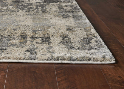 5' X 8' Natural Abstract Brushstrokes Indoor Area Rug