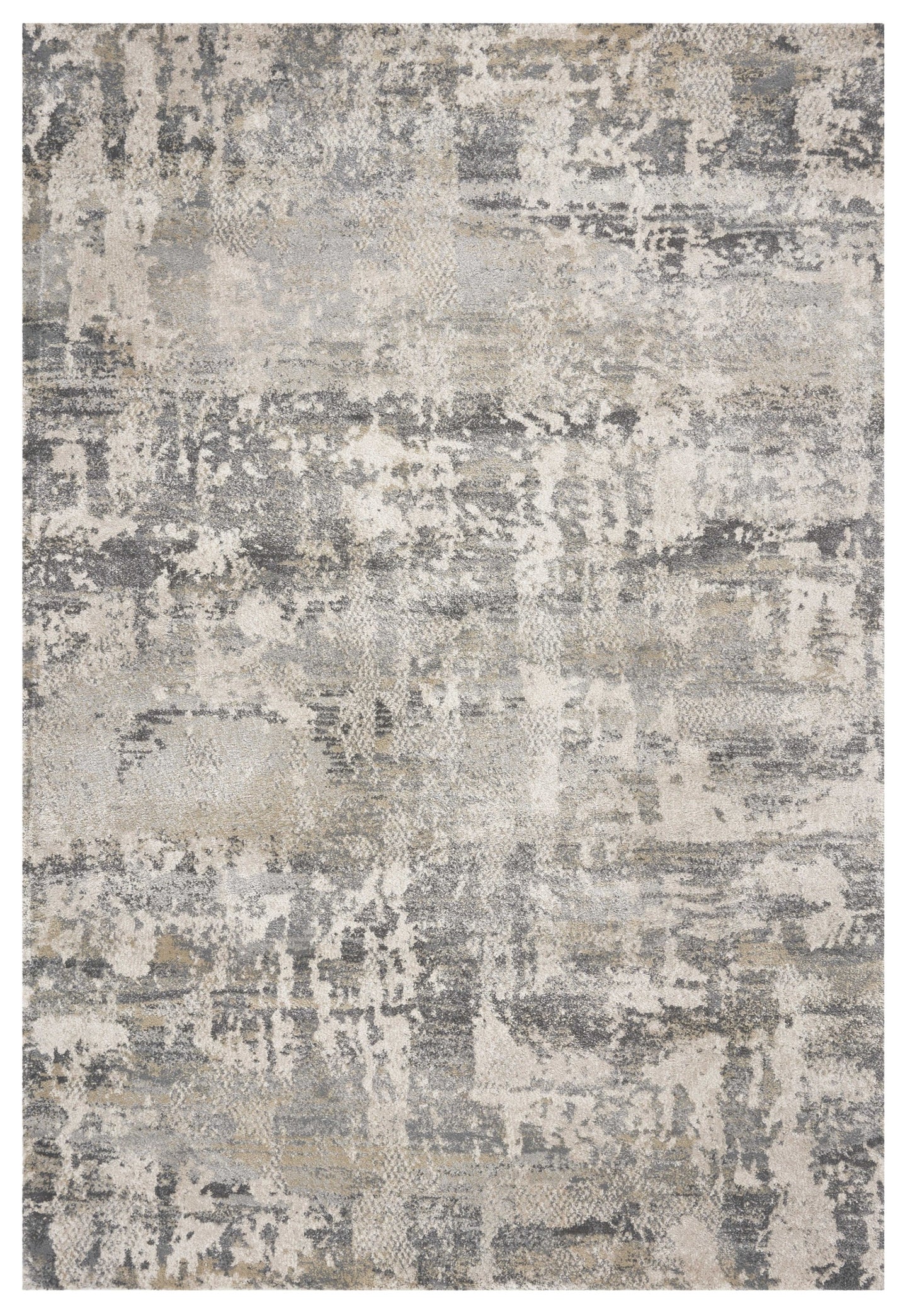 5' X 8' Natural Abstract Brushstrokes Indoor Area Rug