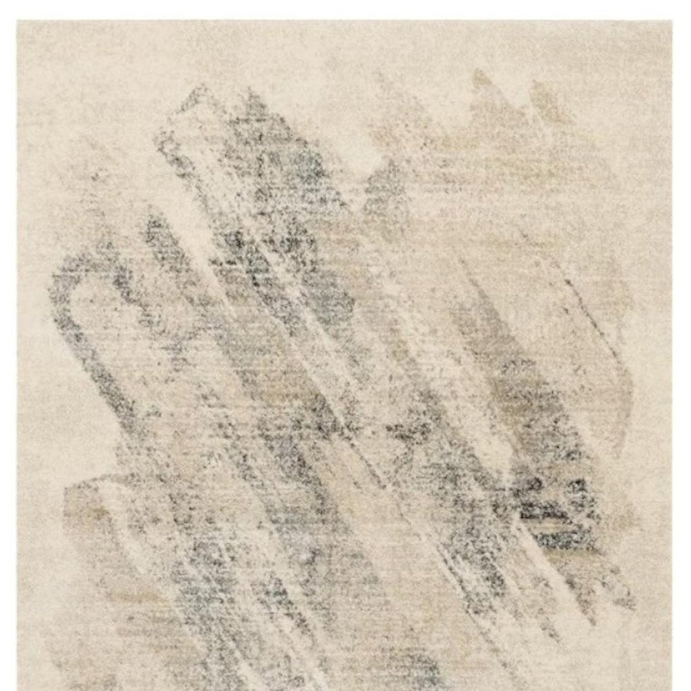 5' X 8' Ivory And Gray Abstract Area Rug