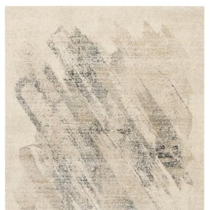 5' X 8' Ivory And Gray Abstract Area Rug