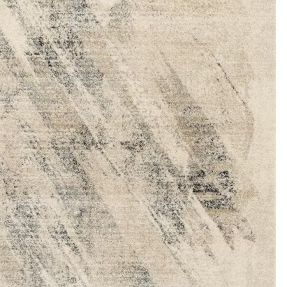 5' X 8' Ivory And Gray Abstract Area Rug