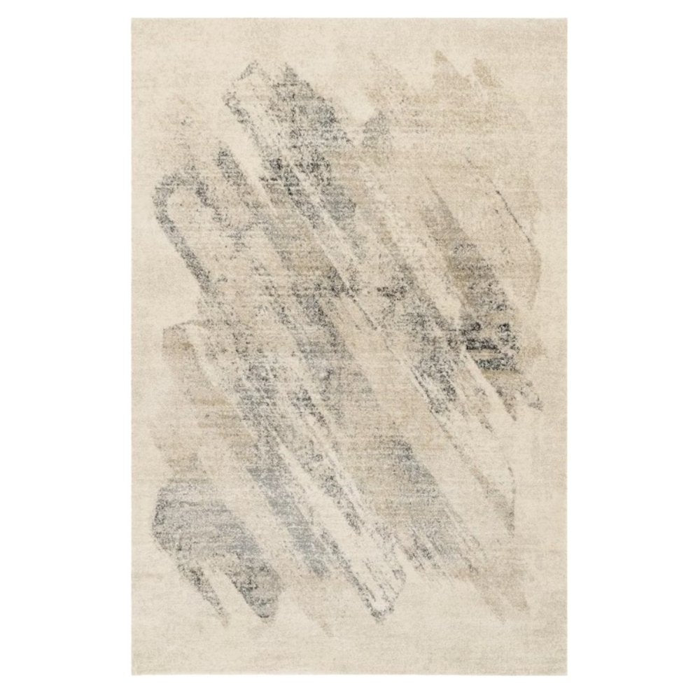 5' X 8' Ivory And Gray Abstract Area Rug