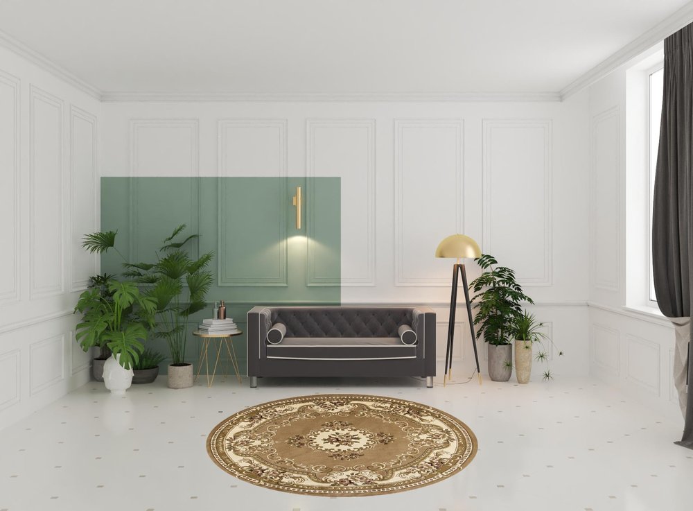 2' X 3' Beige Ivory And Brown Floral Medallion Area Rug