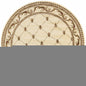 8' Ivory And Brown Floral Vines Round Rug