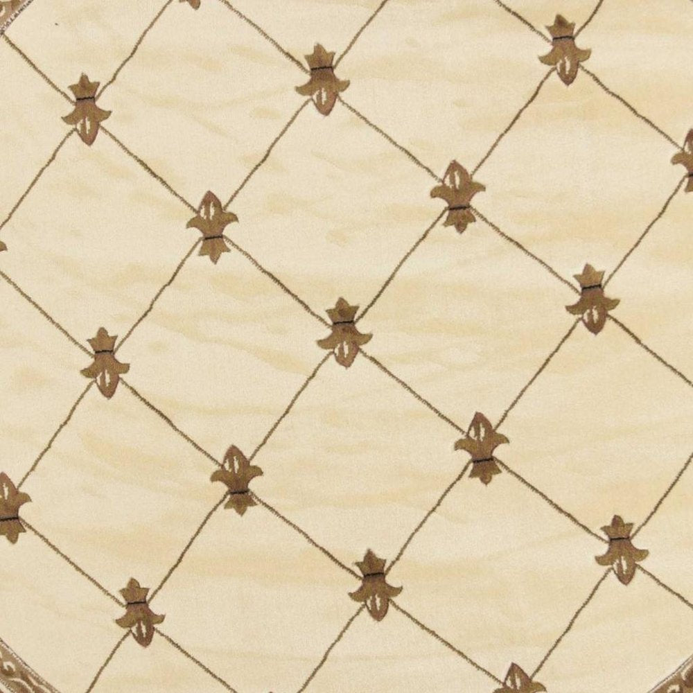 2' X 3' Ivory And Brown Floral Vines Area Rug