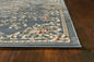 8' X 10' Slate Blue And Red Floral Medallion Area Rug