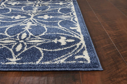 8' X 11' Denim Blue Moroccan Indoor Outdoor Area Rug