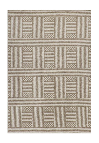 2' X 3' Beige and Ivory Geometric Indoor Outdoor Area Rug