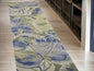 5' X 8' Blue Green Hand Tufted Caladium Indoor Area Rug