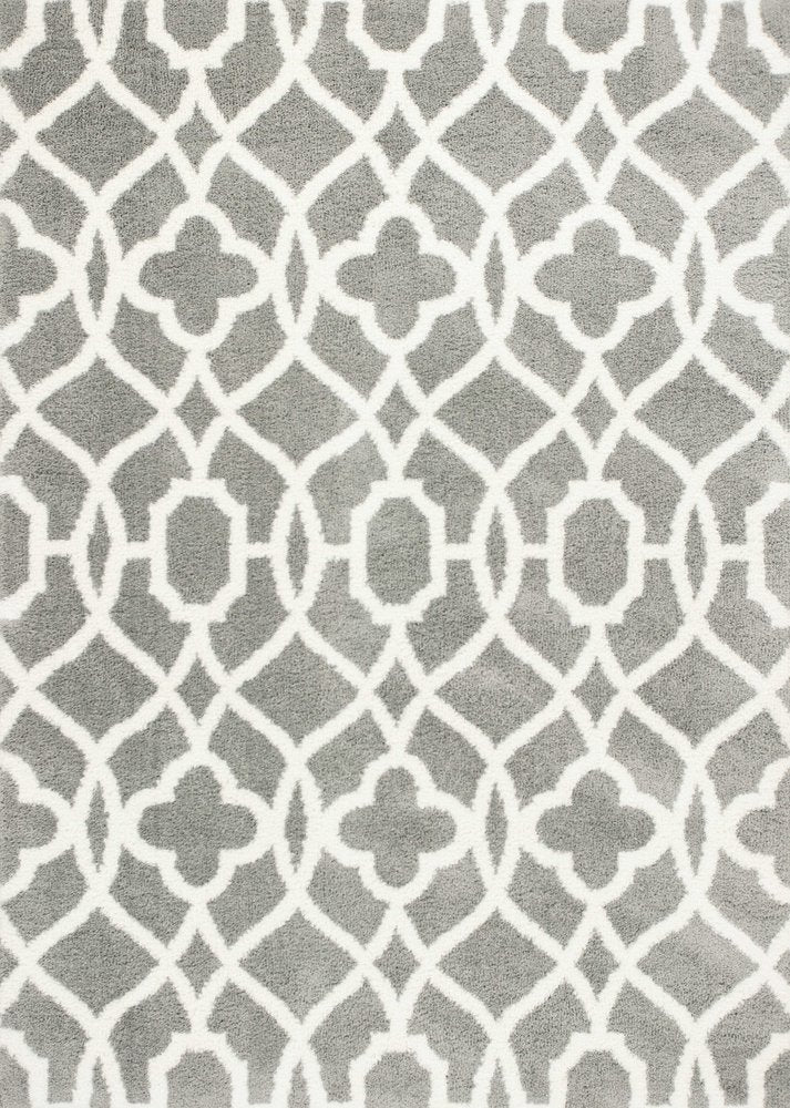 8' X 11' Gray And Ivory Ogee Area Rug