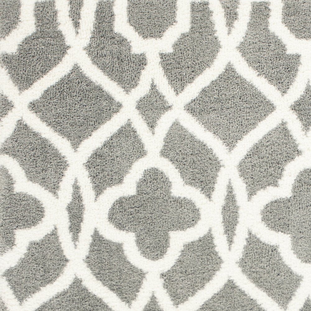 8' X 11' Gray And Ivory Ogee Area Rug