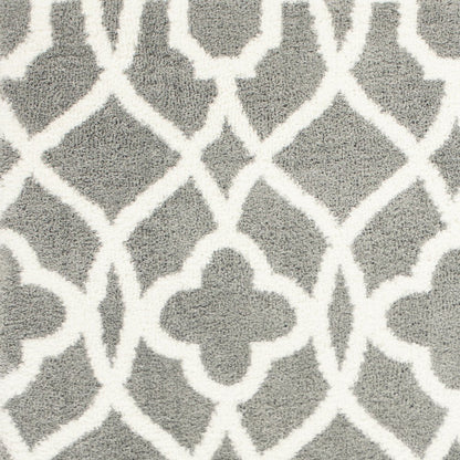 8' X 11' Gray And Ivory Ogee Area Rug
