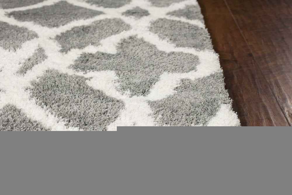 8' X 11' Gray And Ivory Ogee Area Rug