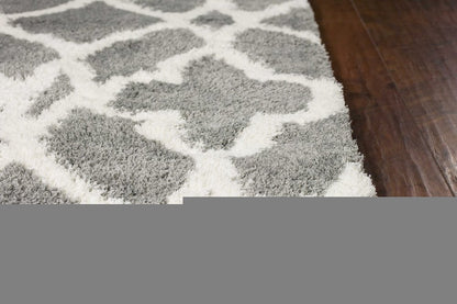 8' X 11' Gray And Ivory Ogee Area Rug