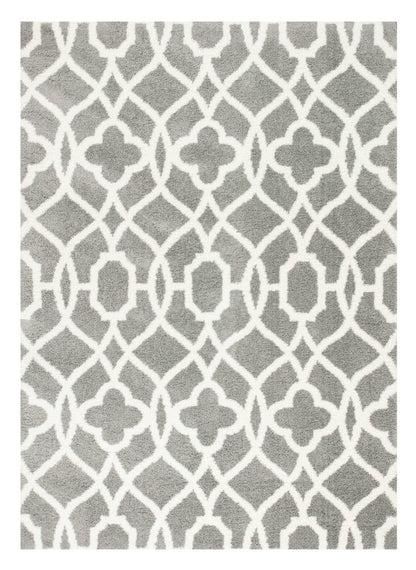 8' X 11' Gray And Ivory Ogee Area Rug