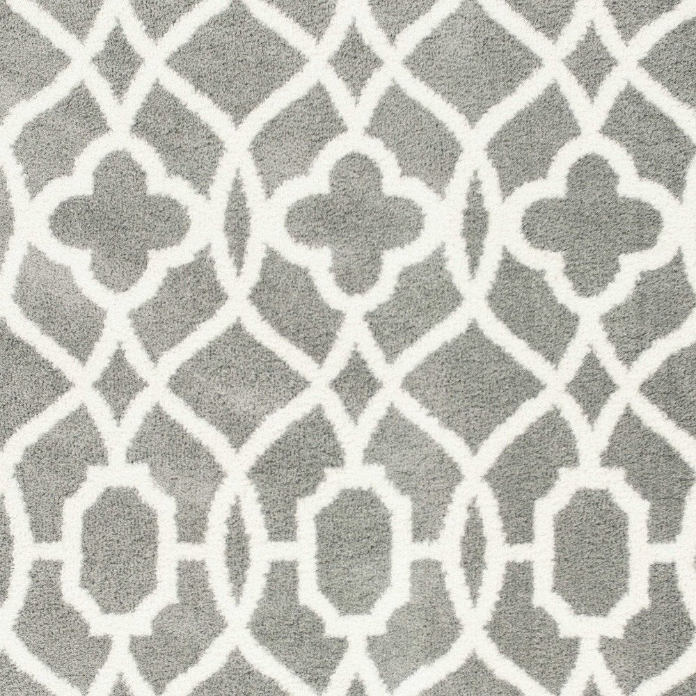 8' X 11' Gray And Ivory Ogee Area Rug
