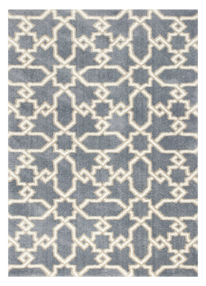 7' X 10' Microfiber Slate Blue Area Rug