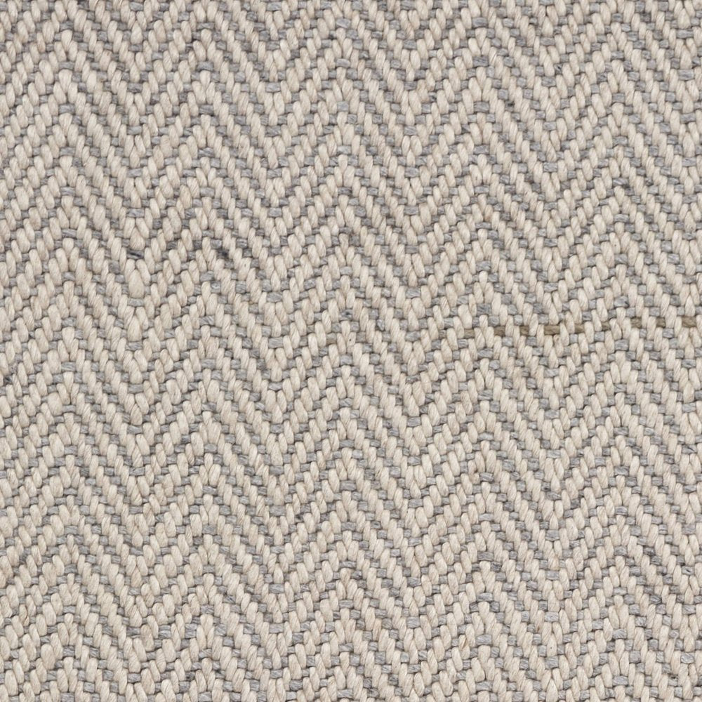 5' X 8' Beige And Gray Wool Chevron Hand Woven Area Rug