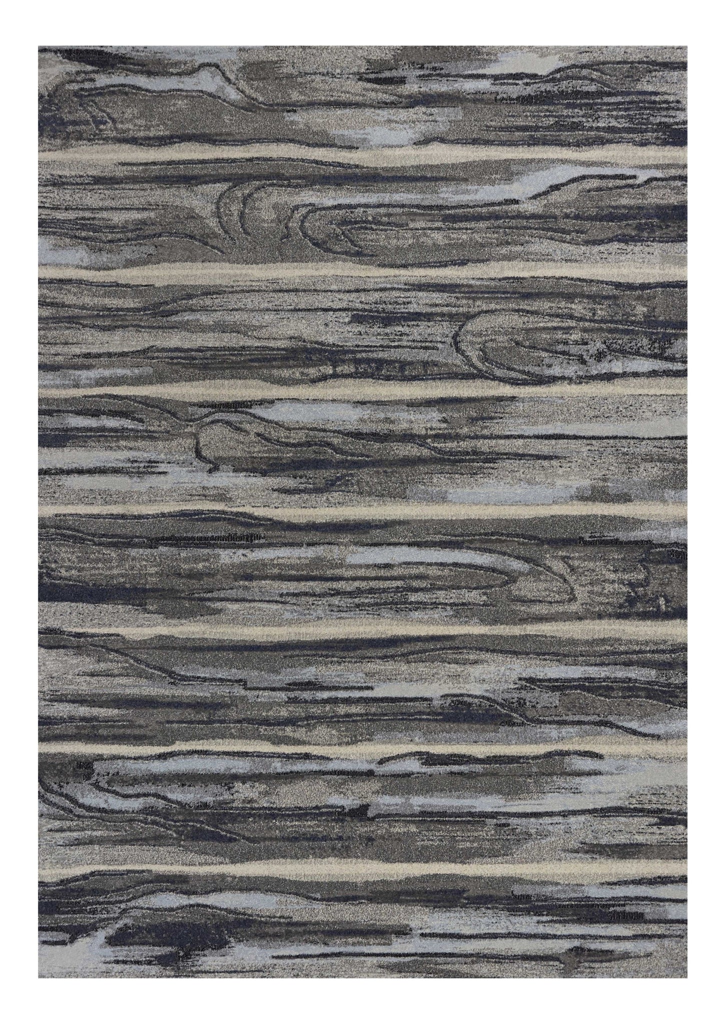 8' X 11' Gray Blue And Black Abstract Area Rug