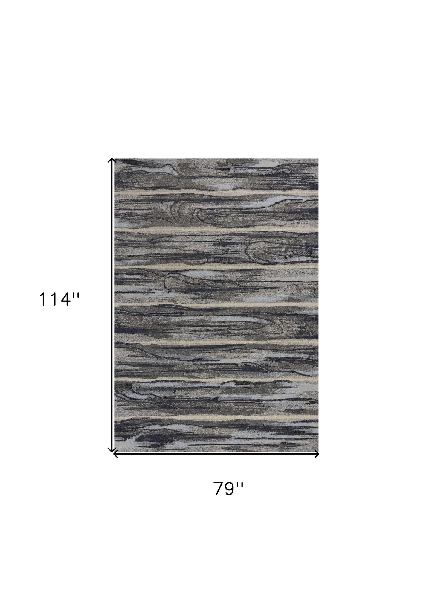 8' X 11' Gray Blue And Black Abstract Area Rug