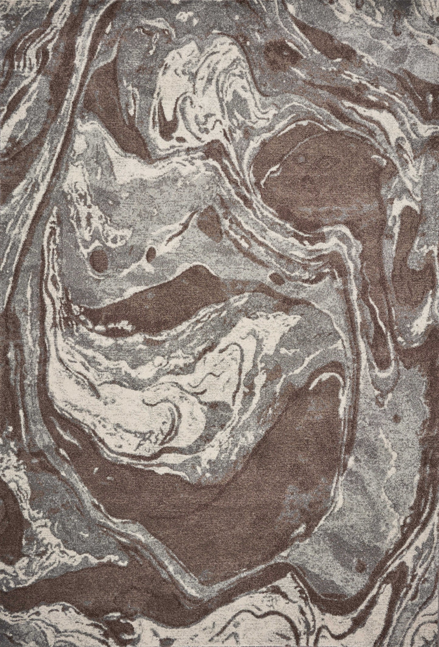 5' X 8' Brown And Ivory Abstract Area Rug