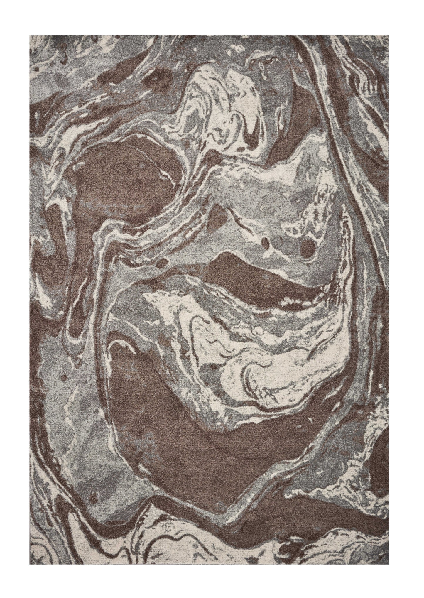 5' X 8' Brown And Ivory Abstract Area Rug