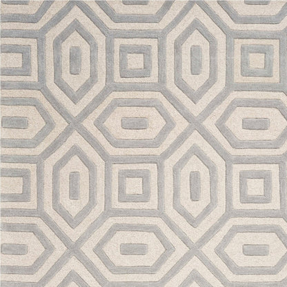 8' X 10' Gray Wool Geometric Hand Tufted Area Rug